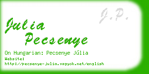 julia pecsenye business card